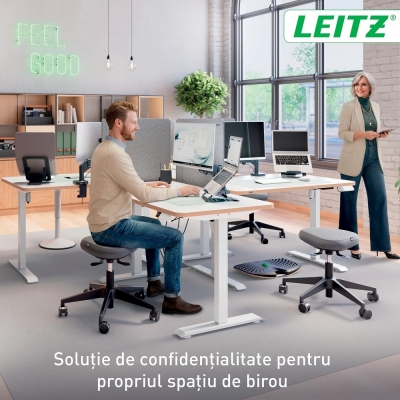 Separator de birou Leitz, inaltime reglabila, 70x60cm